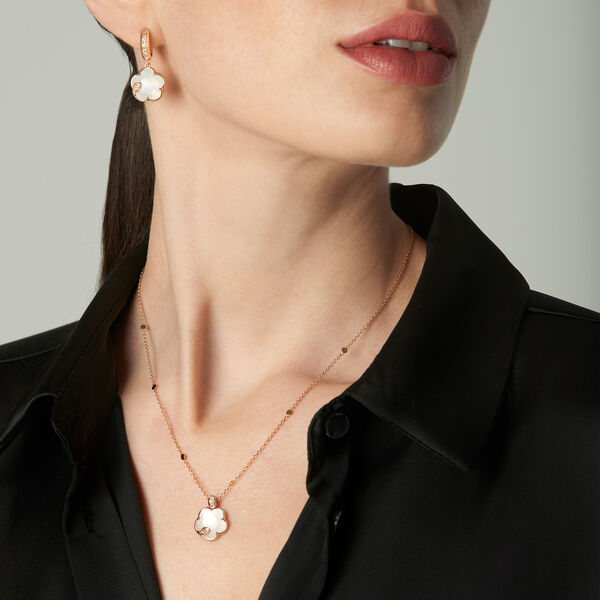 Petit Joli Lunaire Rose Gold, Mother-of-Pearl and Diamond Pendant